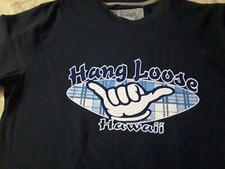 VTG 90's Hang Loose Hawaii Shirt, Navy Blue Size Mediun