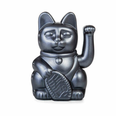 Donkey Products Lucky Cat Maneki Neko, Winkekatze, Glücksbringer, Galaxy, 15 cm