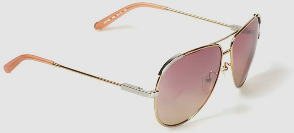 Chloe Authentic Ce118s Sunglass 709 Gold Rose Gradient Mirror