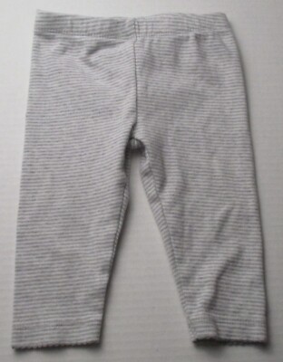 Infant Baby Girls 6 Months Carter's Gray White Striped Sun Shine Pants