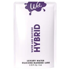 Wet Hybrid Luxury Water / Silicone Blend Based Easy Clean Lubricant 0.1oz
