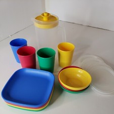 Tupperware Tuppertoys Mini Serve It Toy Dishes Primary Colors READ