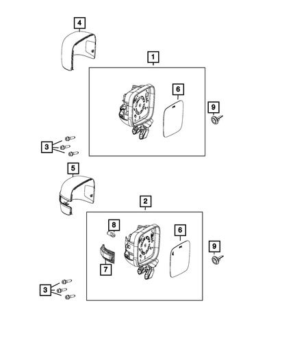 Vitre De Rétroviseur Gauche (Conducteur) Neuf OEM Mopar Pour Chrysler Pacifica 2017-2022 - 68318281AA