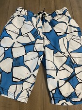 Cherokee Large 12/14 Boys Bathing suit trunks blue white