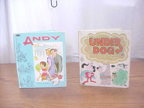 2-1966 TELL-A-TELL BOOKS H.B. UNDER DOG & ANDY A VISIT TO THE HOSPITAL - Picture 1 of 4