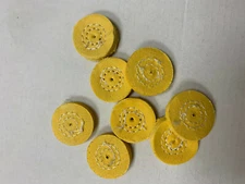 YELLOW TREATED POLISHING BABY BUFF 1" JEWELRY BUFFING WHEEL 2 ROW COTTON DENTAL