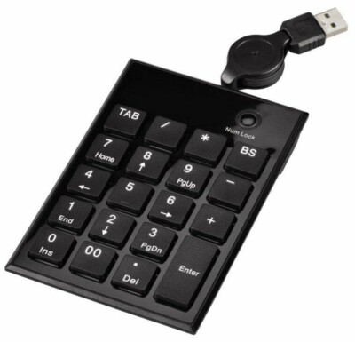 Hama SK140 Slimline Keypad Numerische Tastatur 20 Tasten Zifferblock Numpad 361