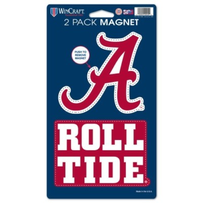 ALABAMA CRIMSON TIDE 2 PACK DIE CUT LOGO MAGNETS WEATHER RESISTANT