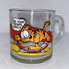 McDonalds Garfield Glass Coffee Mug Cup Jim Davis 1978 Vintage Made In USA