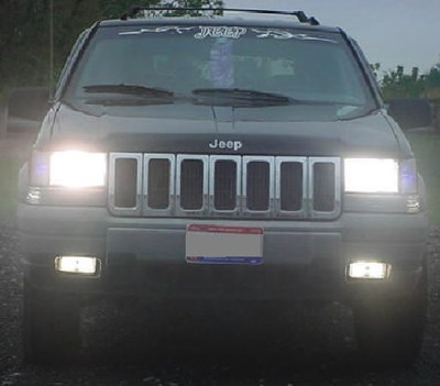 Fits 93 98 Jeep Grand Cherokee, High Beam Fog Light Kit, Turns Fogs On W Highs
