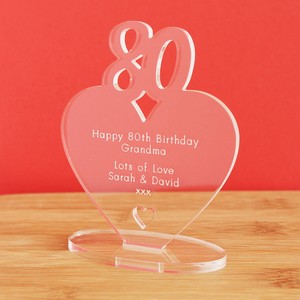 80th Anniversaire Personnalise Milestone Coeur Souvenir Idee Cadeau Pour Lui Ou Son Ebay
