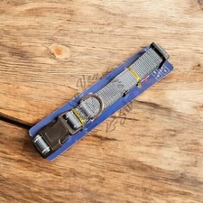 Grey Reflective Dog Collar In Size LARGE 16"-24" Gray Heavy Duty Buckle Neoprene