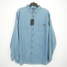 Solaris Men's Long-Sleeve Shirt 3XT Tall Blue 100% Cotton Lens Cleaner NWT