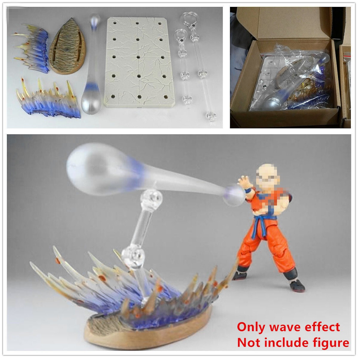 Kamehameha 2足分 Kamehameha Shock Wave Effect with base for SHF Son Goku Vegeta