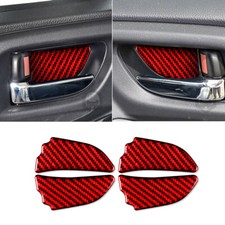 Manija de puerta interior de fibra de carbono roja para Subaru Forester 2013-18