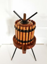 Ancien Vintage Pressoir à Raisin en Bois et Fonte Presse Fruit Jus Déco Cuisine