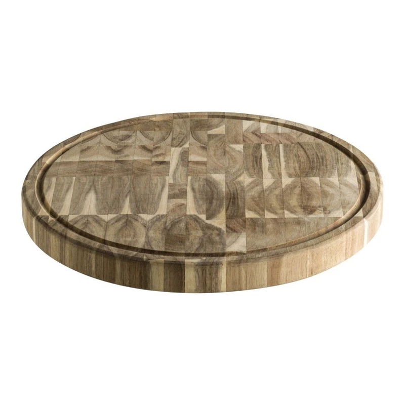 Tagliere in Legno di Acacia BRANDANI Premium Tondo 40 cm Cucina Servi in Tavola, fotografia 3 di 3