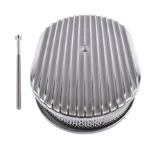 Polished Air Cleaner 12 Inch Oval Full Finned Aluminium Element Suit 4 Barrel