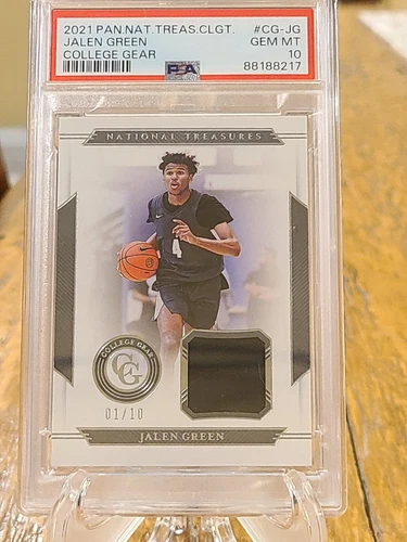 JALEN GREEN 2021 National Treasures College Gear 01/10 PSA 10 Pop 1