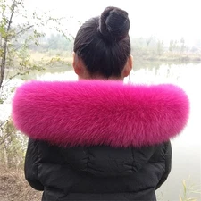 100% Real Fox Fur Collar Winter Warm Scarf Women's Hood Trim Scarves Fox Shawl