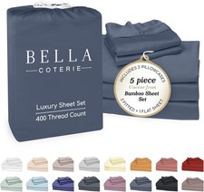 Bella Coterie Luxury Bamboo Viscose Split King Size Sheet Set  2 Fitted Sheets