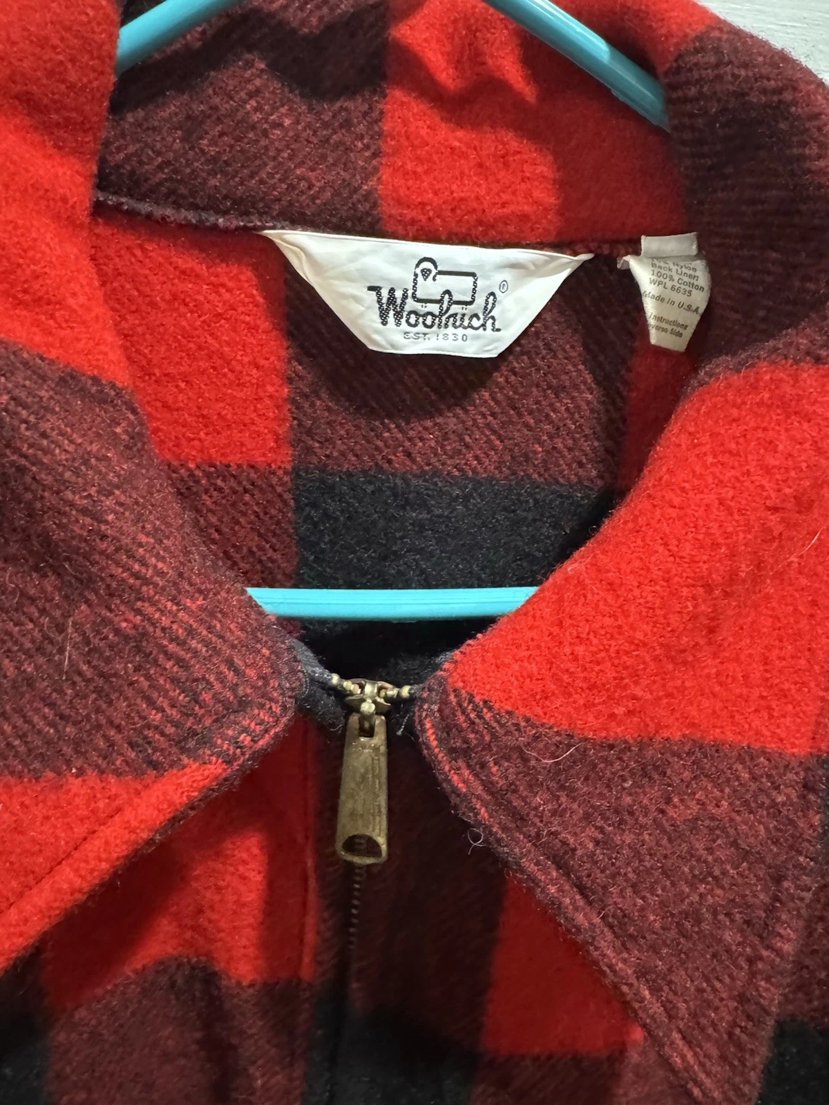 Vintage Woolrich Mackinaw Jacket Buffalo Plaid Wool Hunting Coat USA Size XL - product detail image 4