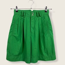 Vintage Liz Sport High Waist Pleated Green Chino Shorts Size 6 Retro 90s Golf