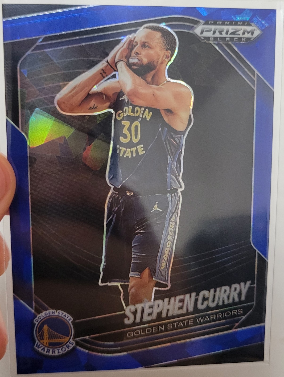2024-2025 Panini Prizm Black Stephen Curry Blue Ice /125 SSP #7 Warriors NBA