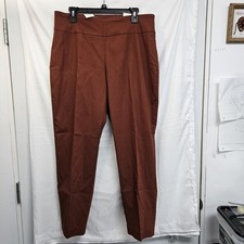 WOMENS CATO BROWN CONTEMPORARY ANKLE SLIM PULLON DRESS PANTS SIZE 14