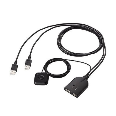 ELECOM KVM Switch für Tastatur und Maus mit Handschalter Schwarz