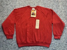 Vintage Fruit Of The Loom Sweatshirt Womens Large Red Crew Neck Pullover Blank