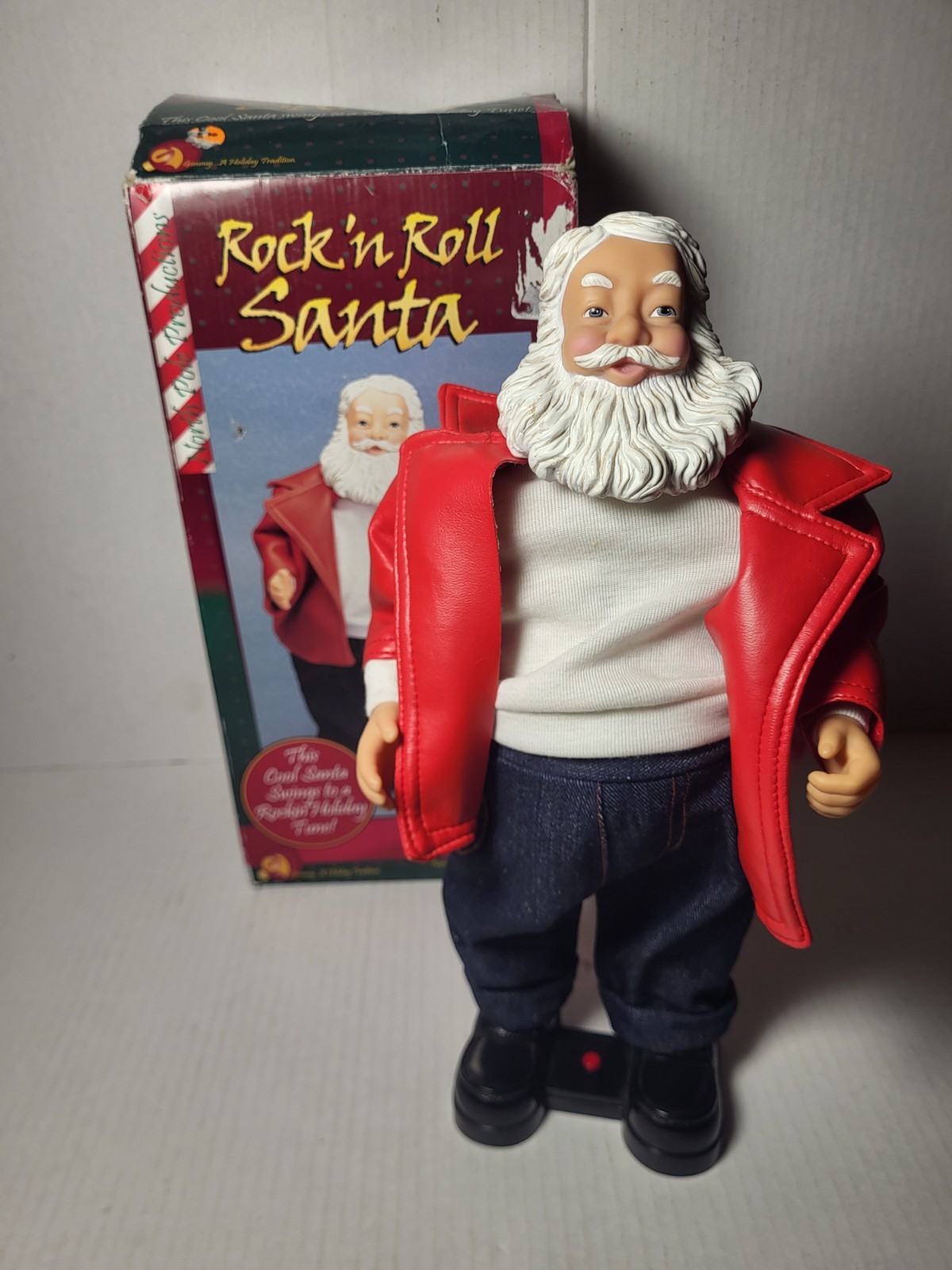 Vintage Gemmy Rock'n Roll Santa North Pole Productions Rare 2000