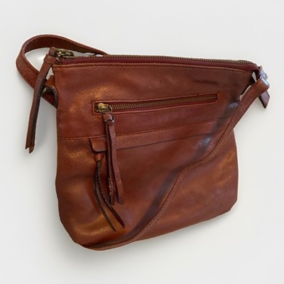 Wilsons Leather Mahogany Genuine Leather Crossbody Purse Handbag Burgundy