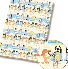 Bluey Bingo children character polyCotton Fabric Half Yard 18  x 55   12492