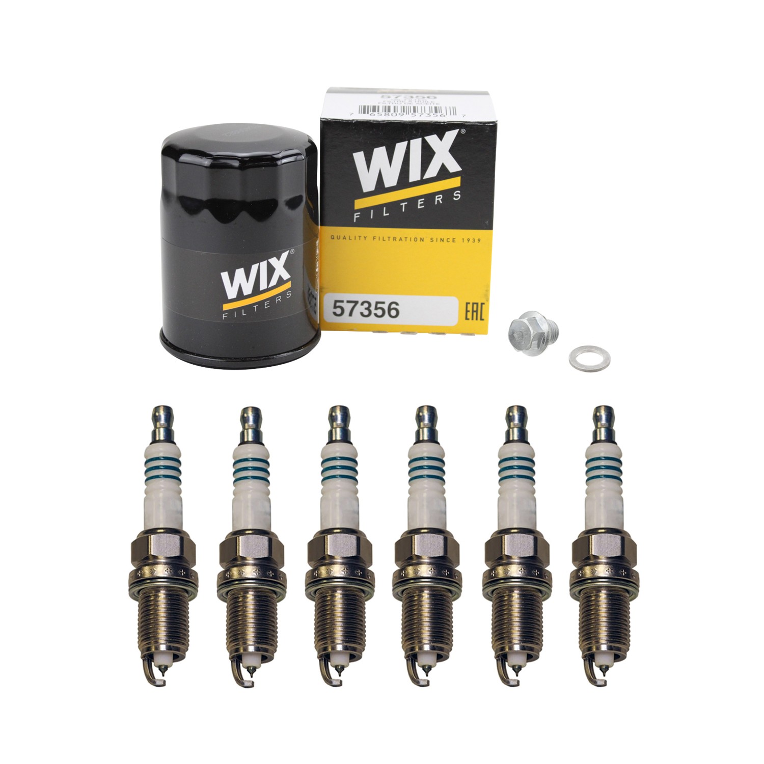 Wix Engine Oil Filter  Denso 4 Iridium Power Spark Plugs kit for Accord MDX RL