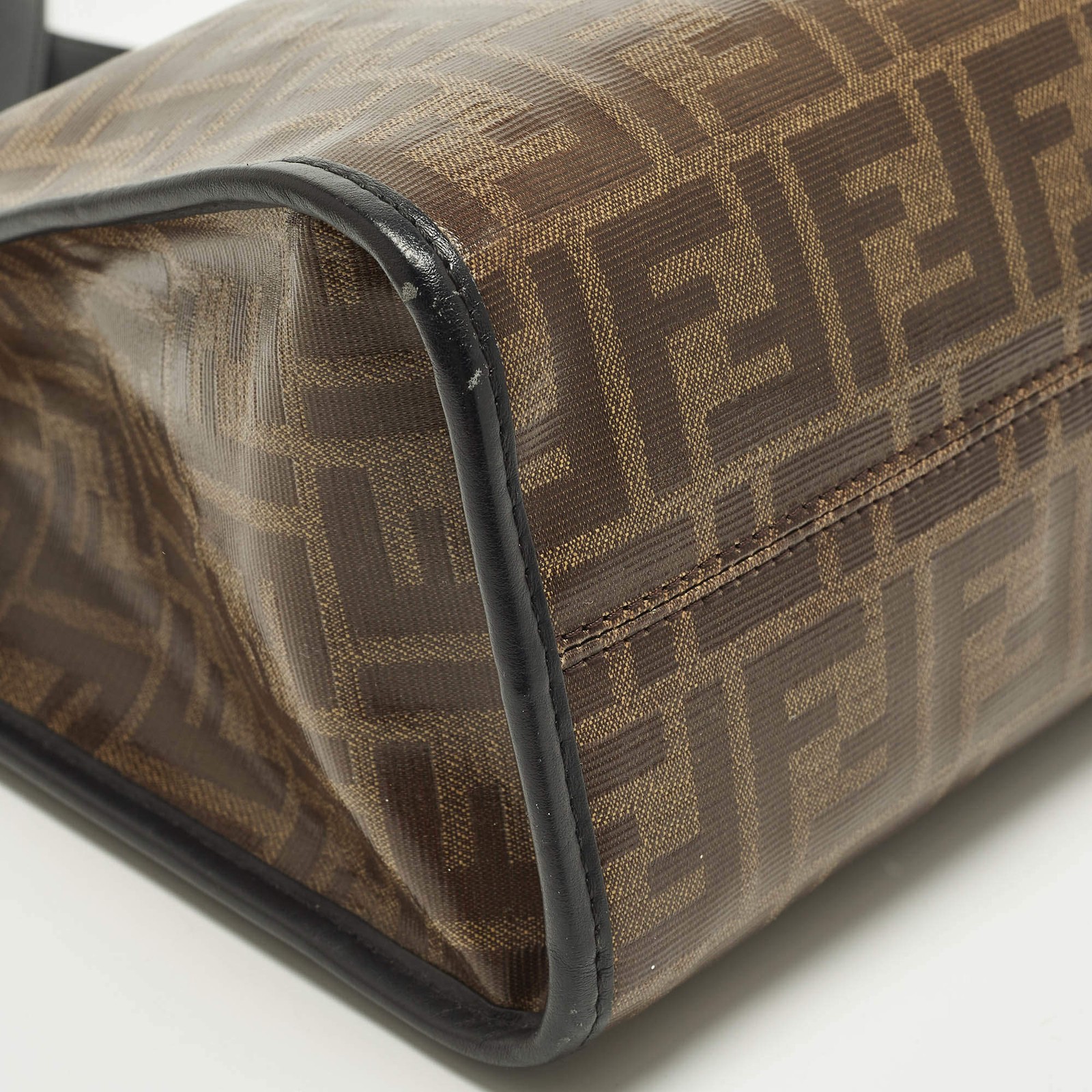 Fendi Runaway Small Zucca Coated Canvas and Leather Tote thumbnail 11