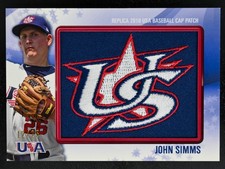 2011 Bowman #USA-16 John Simms /25 USA Baseball Logo Patch 18U National Team