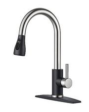 Kitchen Faucets with Pull Down Sprayer, High Arc Single Black Brushed Classic