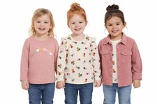 Pekkle Kid Girl 3 Pack Long Sleeve Heart Tee  Corduroy Shirt Set Size 5
