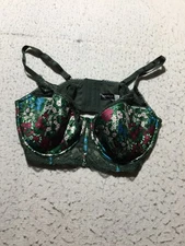 Adore Me Bra Womens 44DD Multicolor Floral Padded Lined Lace Accent Spaghetti