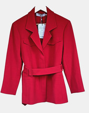 Women’s M.M.LaFleur Emalis 2.0 Belted Red Work Blazer Jacket Size 4 NWT