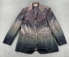 La Fuori Women’s Small Purple Silver Ombré Silk Blazer Sustainable Fashion NWT