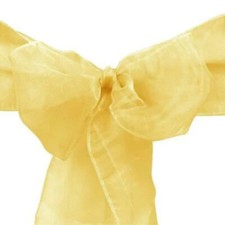 LinenTablecloth Organza Sash 10-Piece Gold