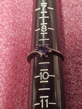 Black Gold Filled Heart Shaped Purple Cubic Zirconia Ring Size 9