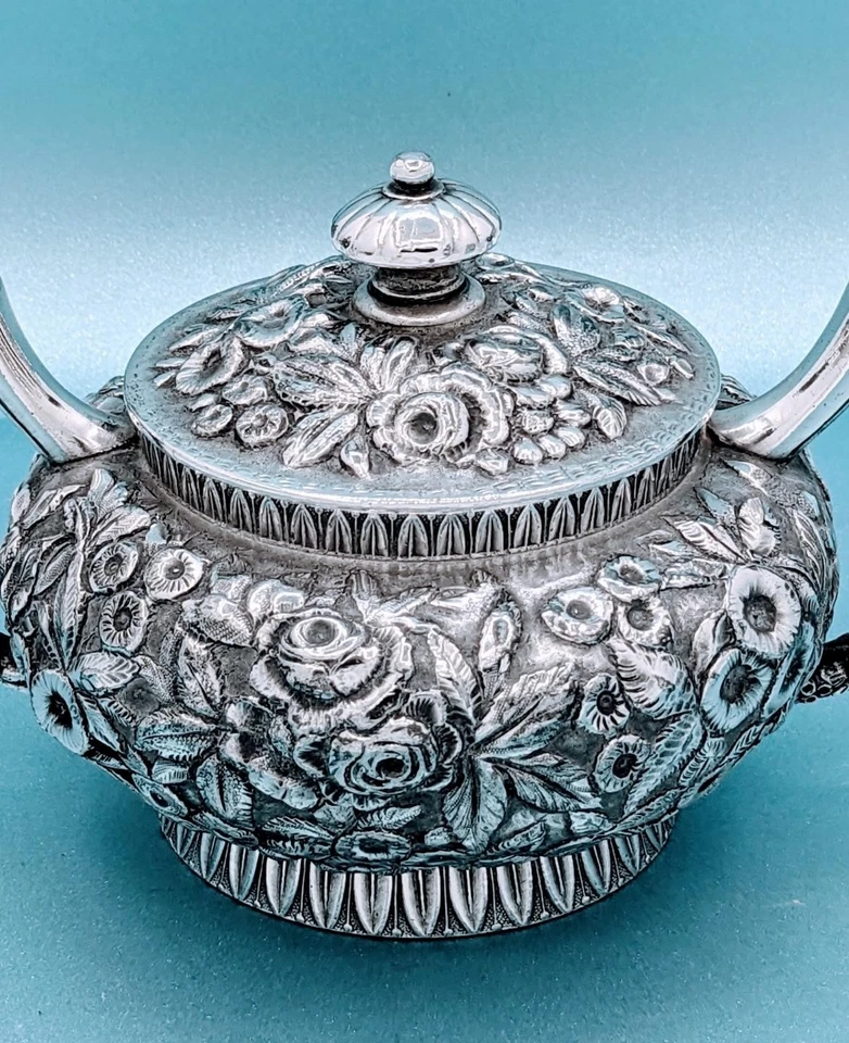 Victorian Antique Repousse Silver Plate Aesthetic Covered Sugar Cream Pitcher - Image 2 of 4