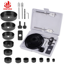 19/Pcs Set Hole Saw Cutter Set 3/4" - 5" Wood Plastic Sheet Metal Drill Bit Kit