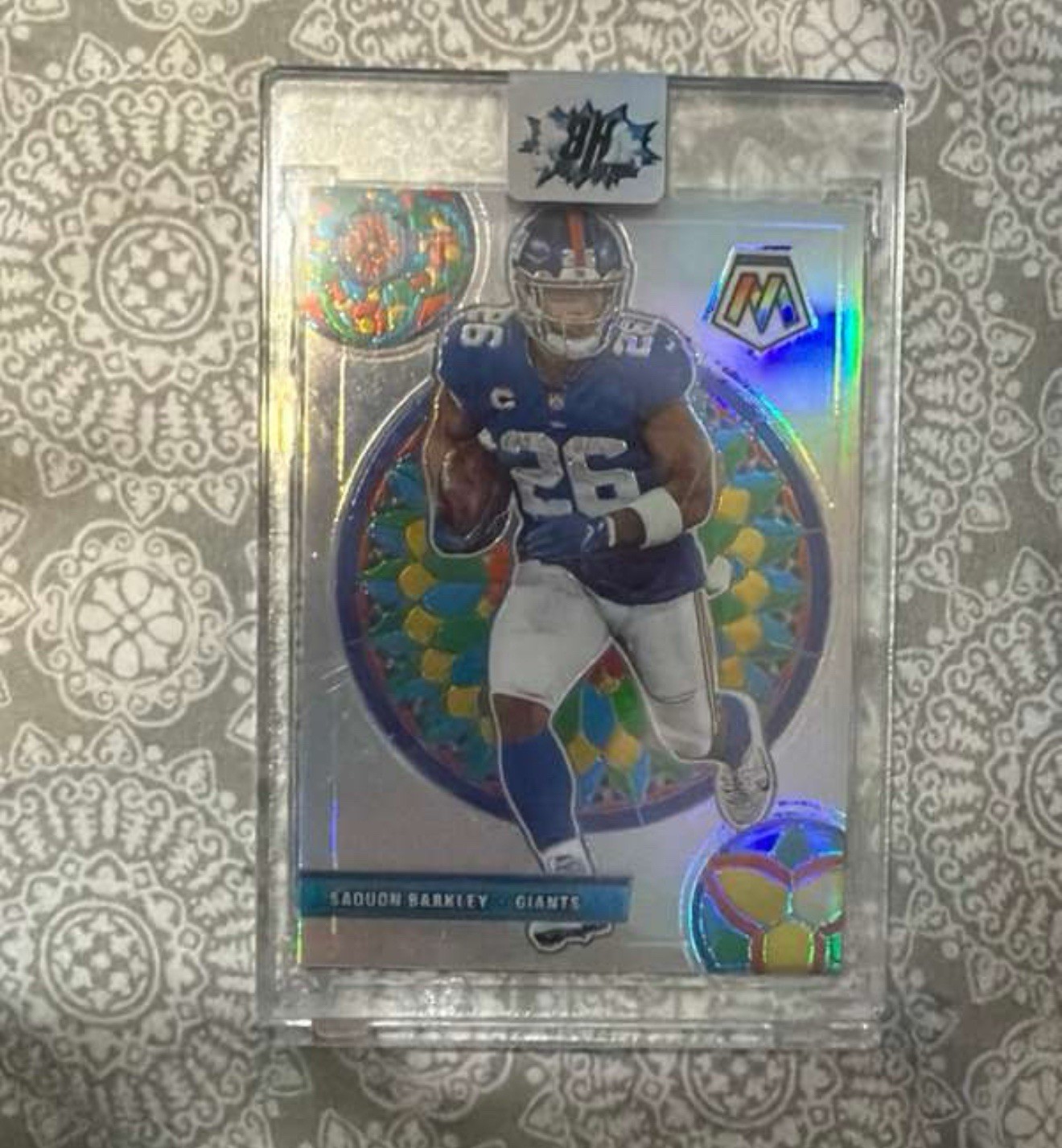 2021 Panini Mosaic Saquon Barkley Stained Glass Case Hit SSP #GM-14