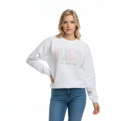 Gildan White Cutoff Sweater Small Petite