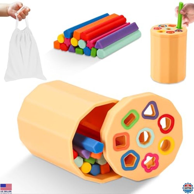 Montessori Shape & Color Sorting Toys for Toddlers, Soft Sil