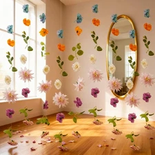 12 Pcs 35.4 ft Colorful Flower Garland with Hooks Artificial Flowers Hanging Dec